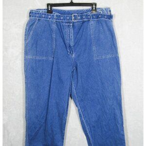 Polo Ralph Lauren Womens Jeans Plus Size 20 W Blue Belted High Rise Paperbag